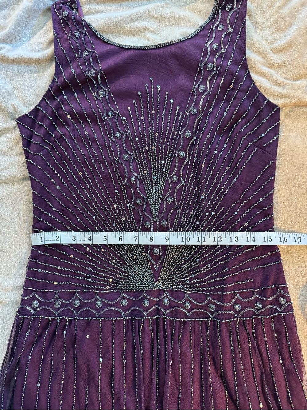 Adrianna Papell Beaded Gatsby Flapper Dress Size M/L Art Deco Costume Party - Picture 11 of 14